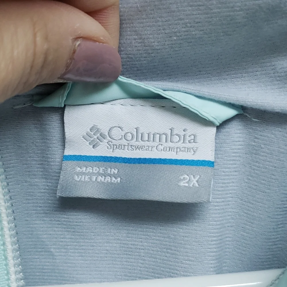 Columbia Light Aqua blue Wind Breaker Jacket. (2X) NEW - Picture 5 of 7